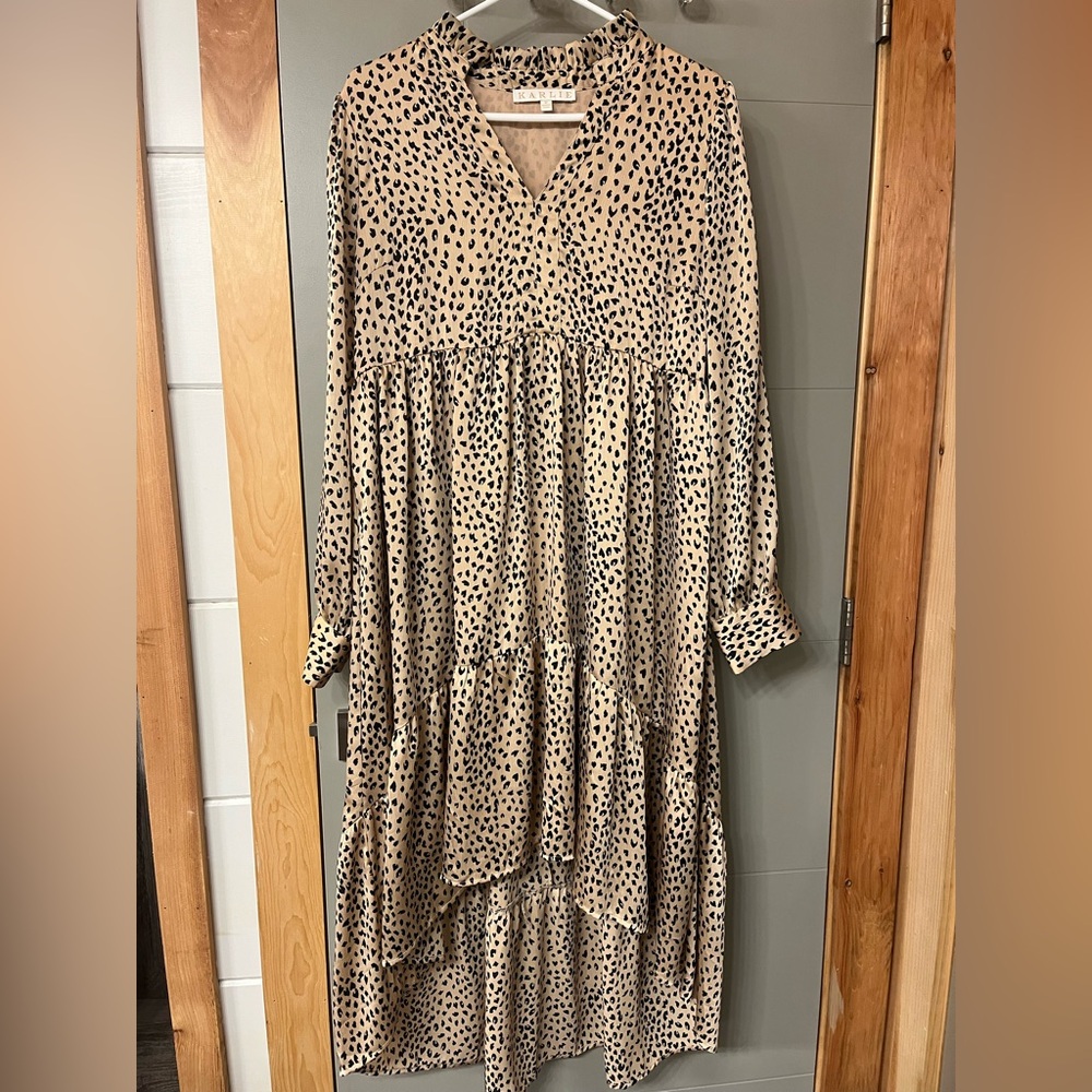 Karlie Leopard Print High Low Dress medium